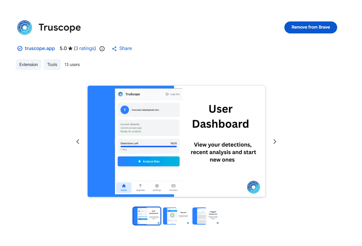 TruScope article analysis application